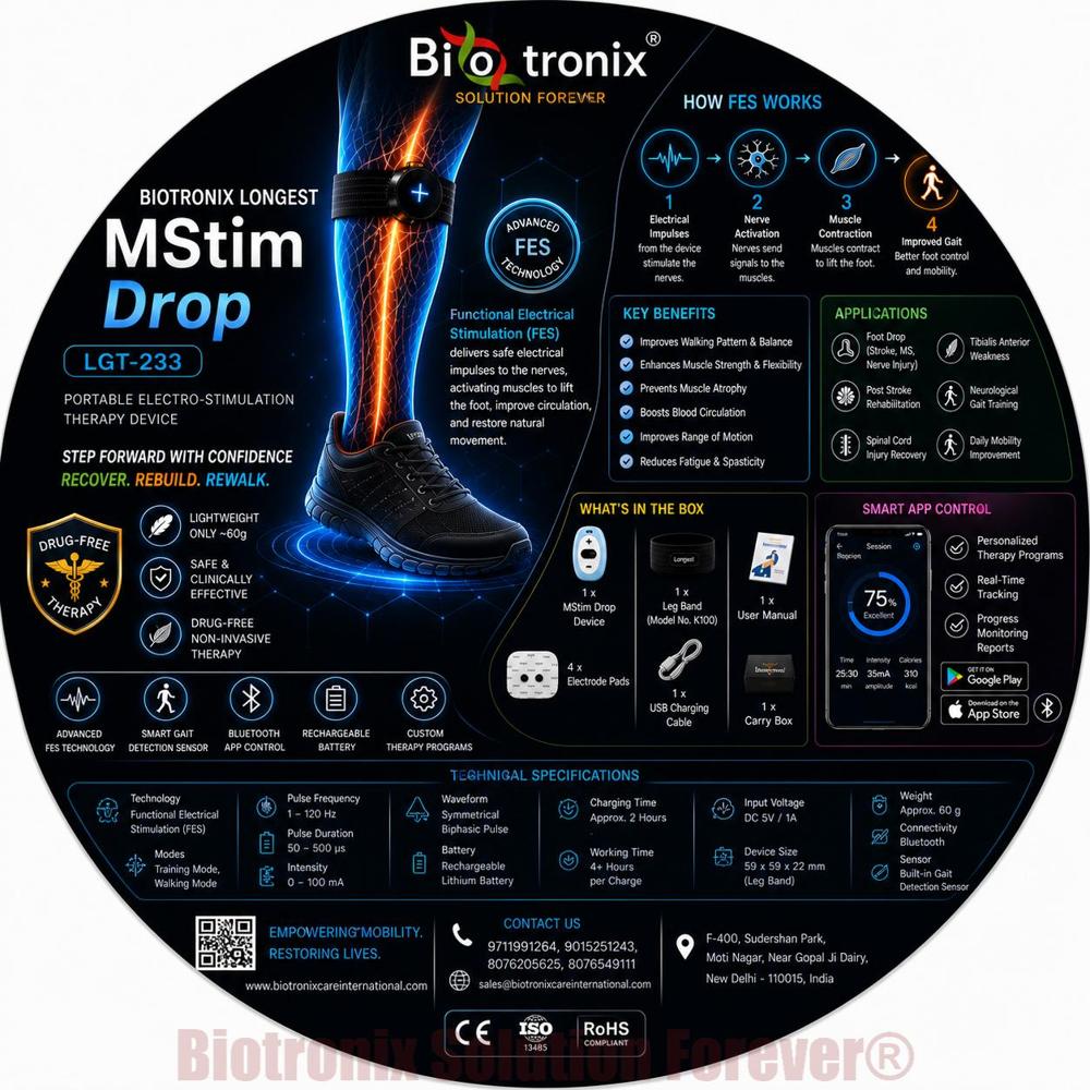Professional Foot Drop Stimulator Device for Rehab Clinics