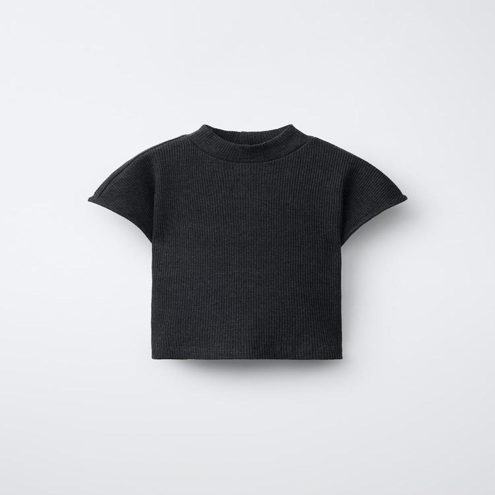 Womens Ribbed High Neck Top