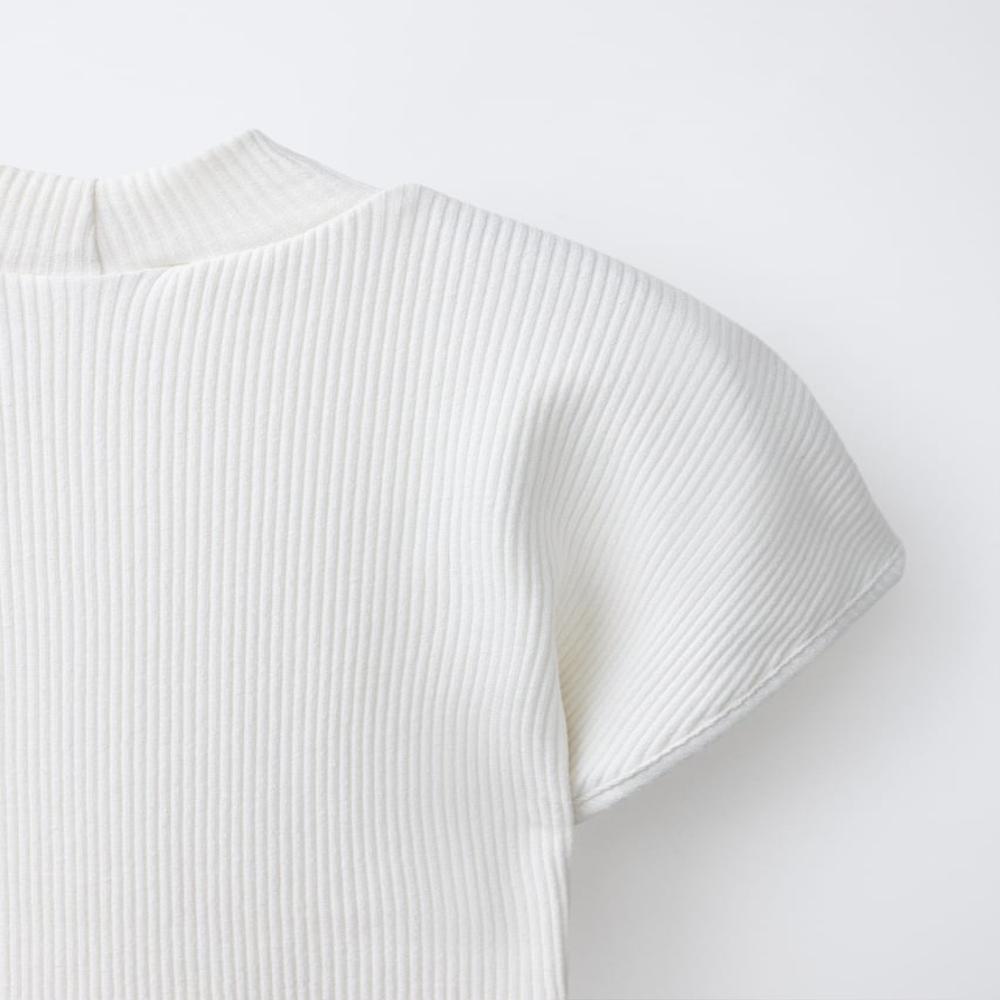 Womens Ribbed High Neck Top