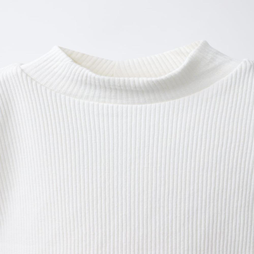 Womens Ribbed High Neck Top