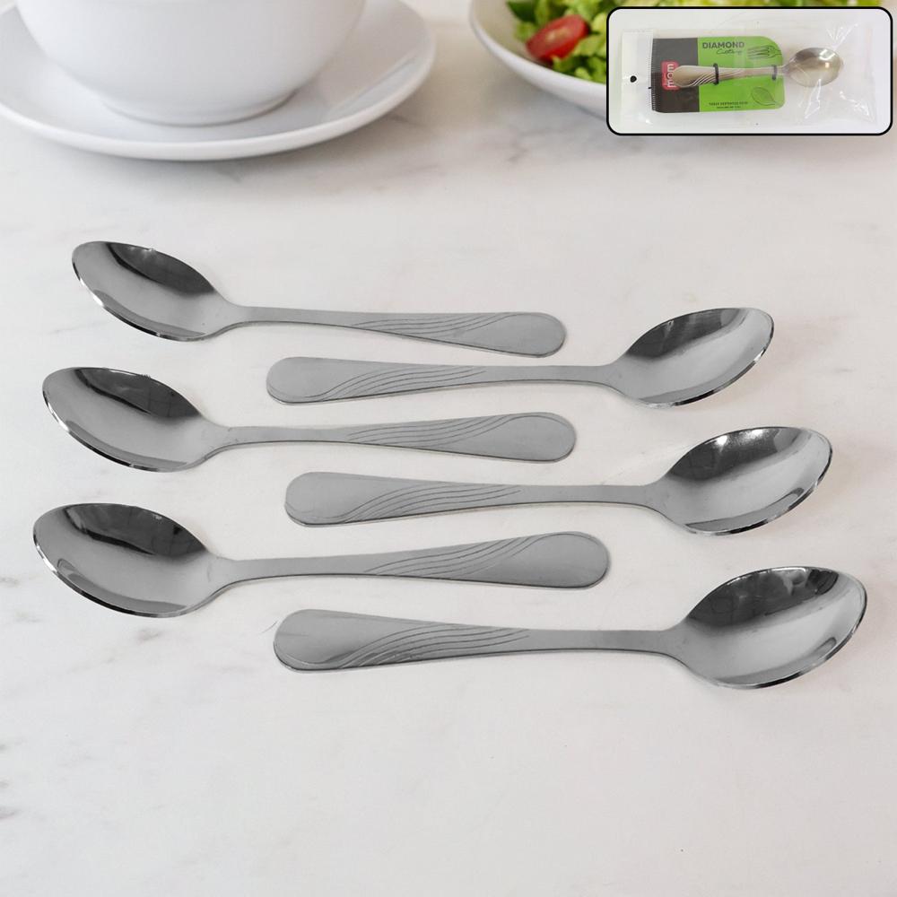 Supermom Diamond Stainless Steel Dining Spoon (6 Pc / Set) - Color: Mix