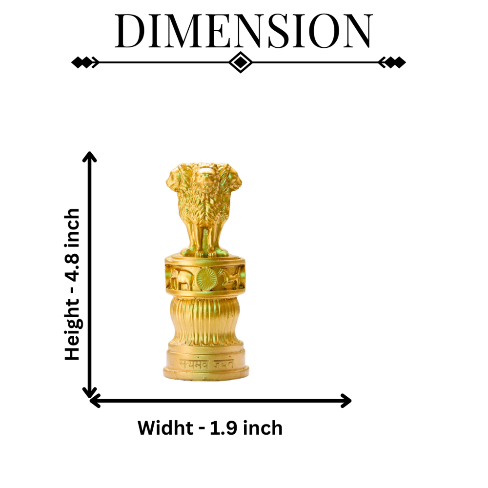 Ashok Chakra Gold - Gold-plated Brass, Custom Size, High Gloss Marble/wooden Base | Tarnish-resistant, Logo Engraving, Freestanding Award
