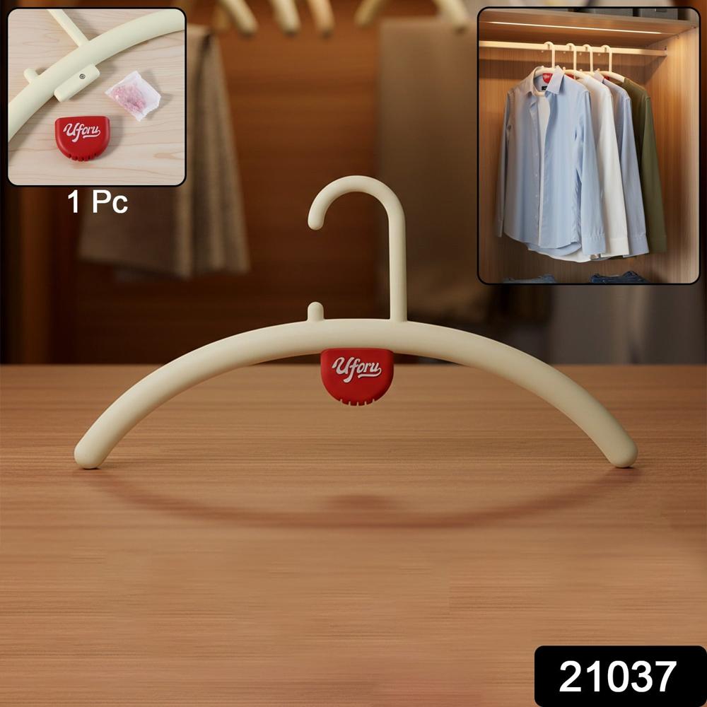 Multipurpose Anti-Slip Plastic Clothes Hanger With Fragrance Holder (1 Pc) - Color: Mix