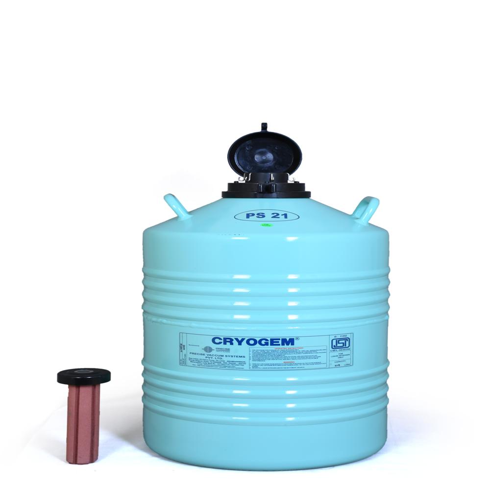Precise Cryogem (PS-21) Cryogenic Liquid Nitrogen Container (21L) Heavy Duty LN2 Storage Tank for Medical, Veterinary & Industrial Use