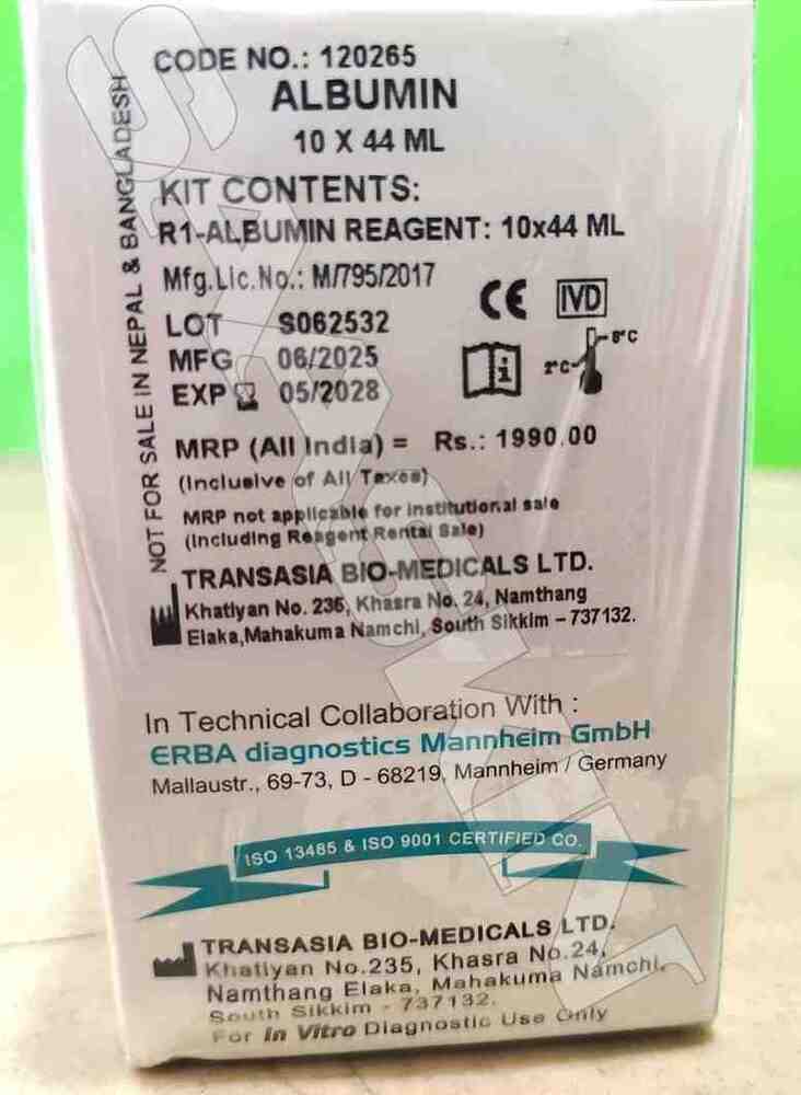 Erba Mannheim System Pack Albumin Kit