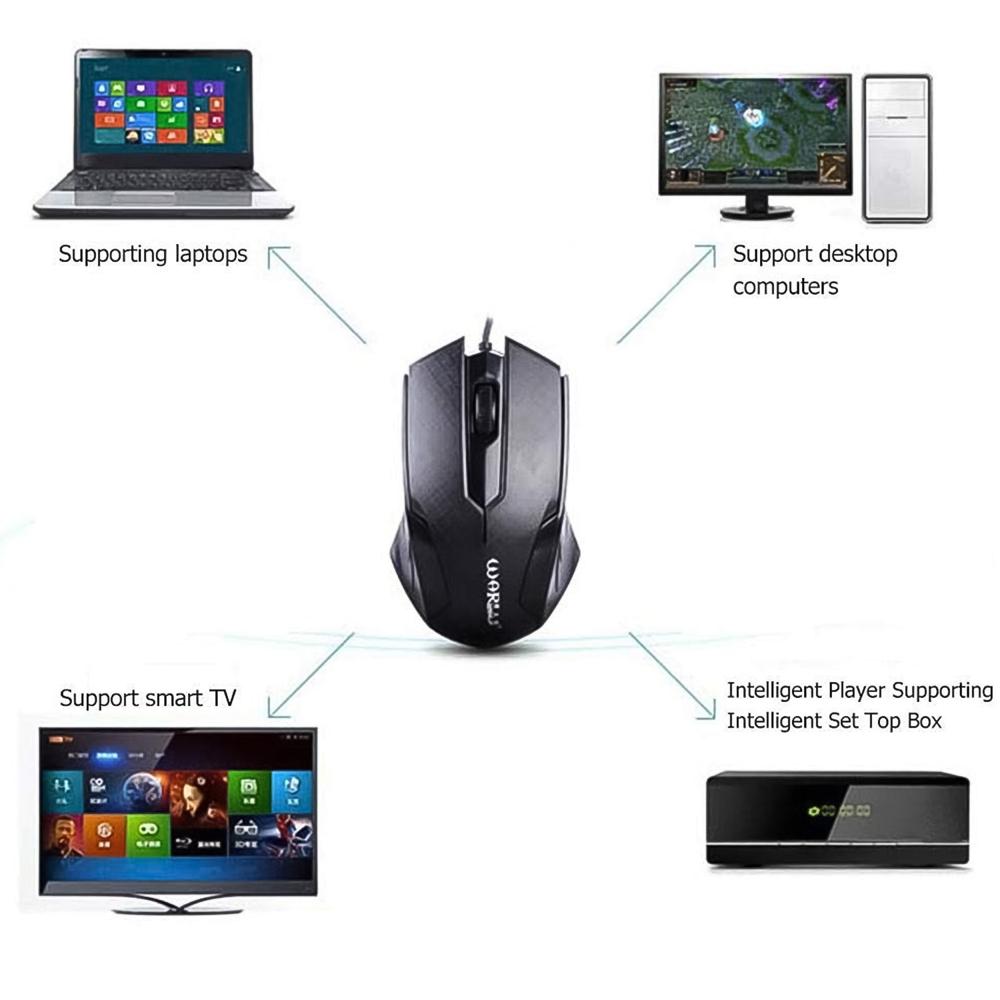 Computer / Laptop Wired Optical Mouse (1 Pc) - Color: Mix