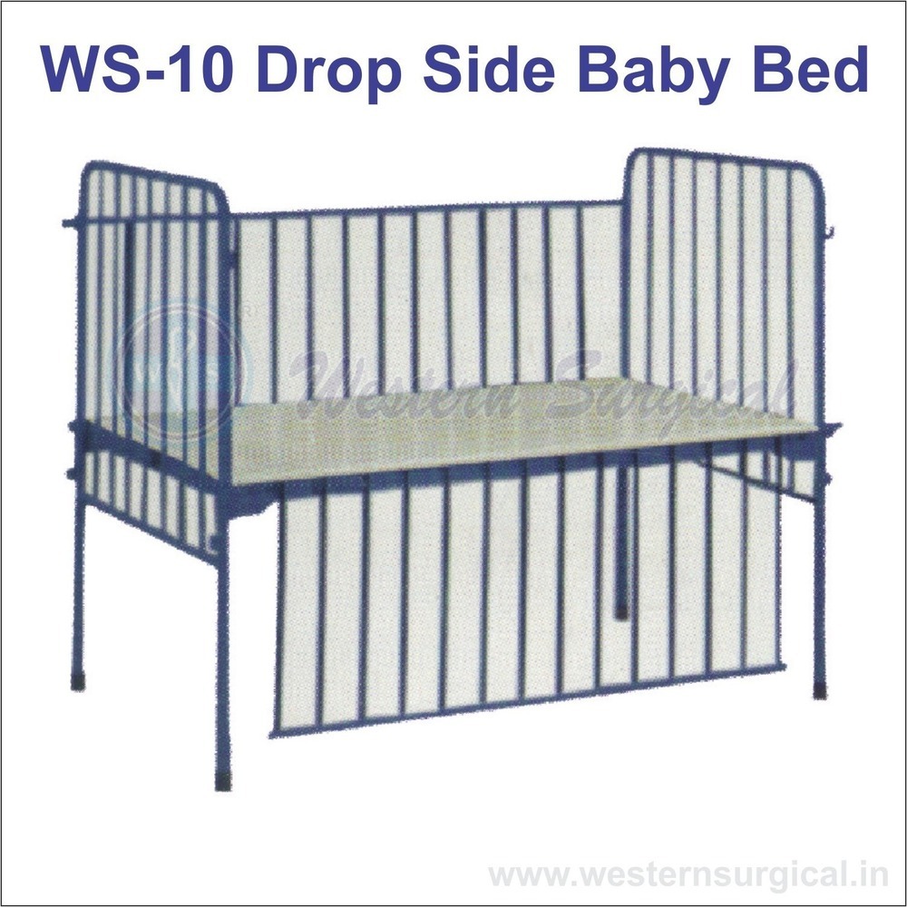 Drop Side Baby Bed - Color: Blue