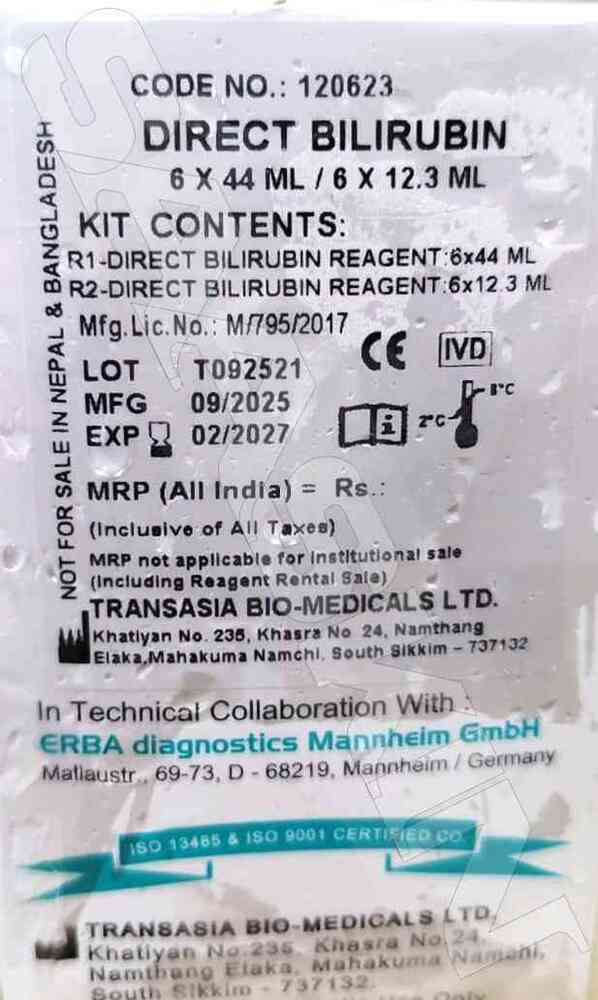 Erba Mannheim System Pack Bilirubin Direct Kit