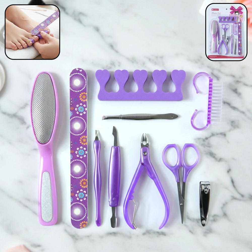 Personal Grooming Manicure & Pedicure Nail Care Tool Set (10 Pc Set)