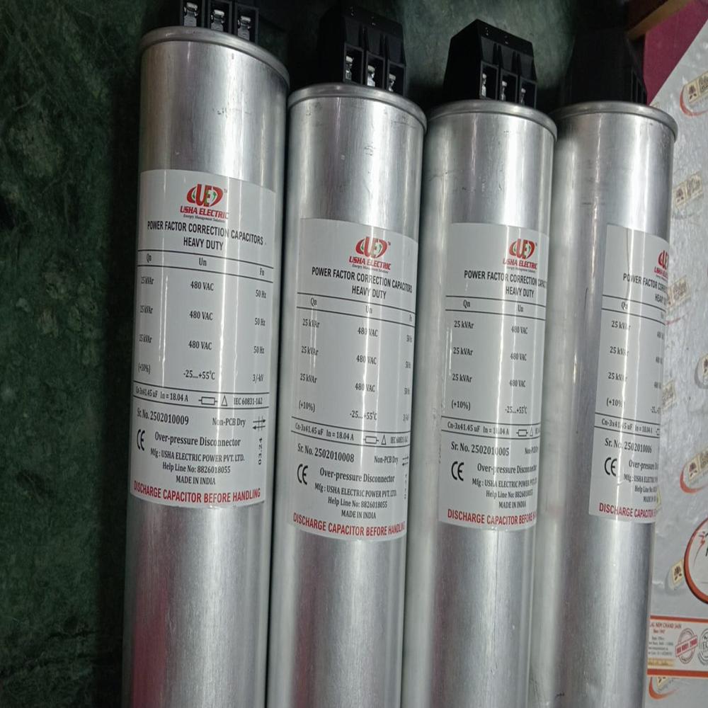 25 Kvar 480 Volt Cylindrical Type Capacitor - Shape: Round