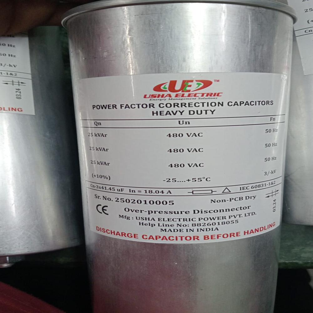 25 Kvar 480 Volt Cylindrical Type Capacitor