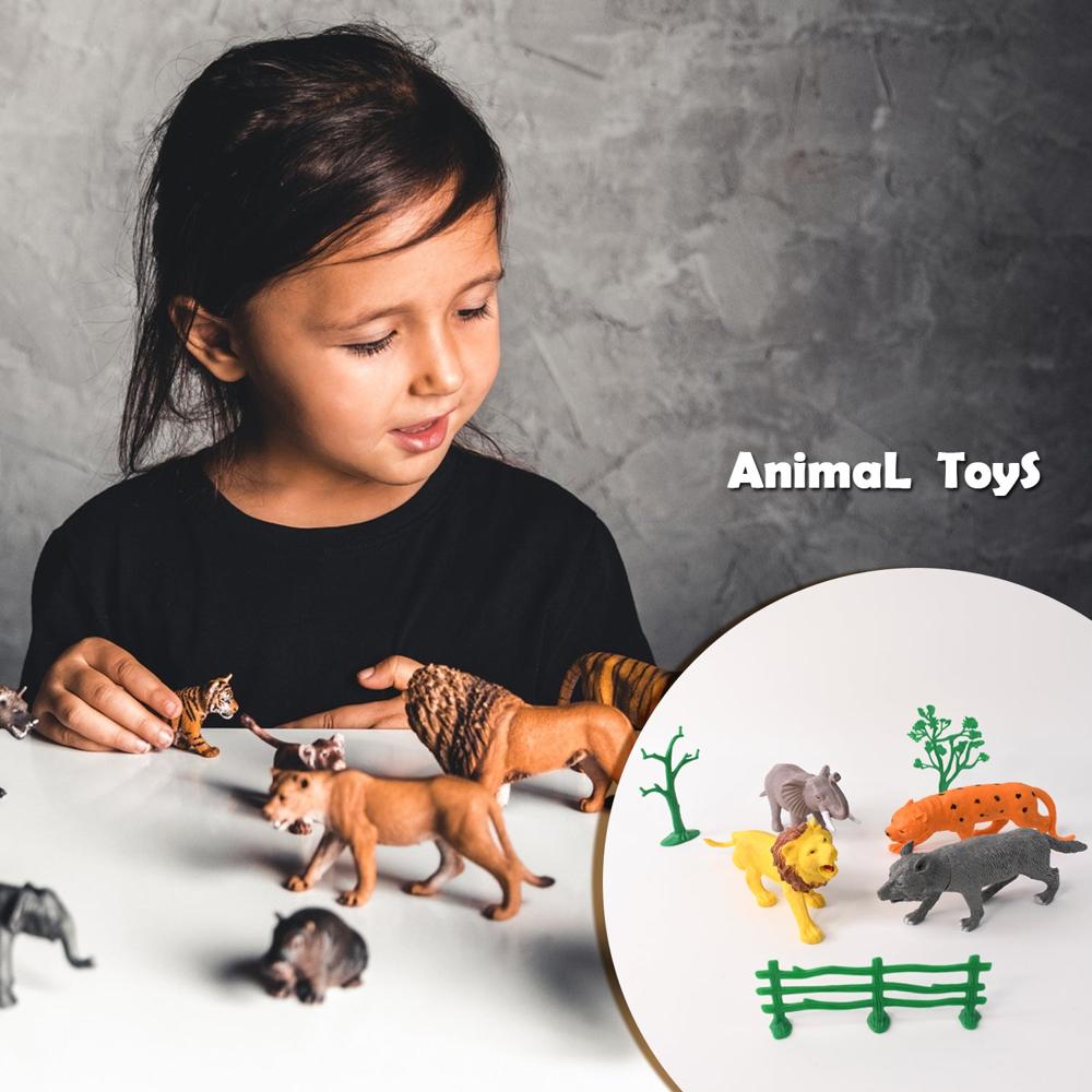 TTG Small Wild Ani-mal Toy Set for Kids (Pack of 4 Ani-mals)