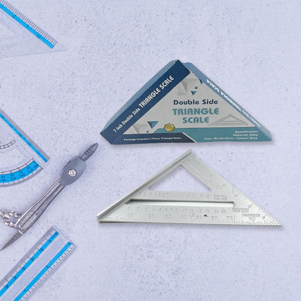Double-Sided 45 Triangle Ruler  7-Inch Aluminum Alloy Rafter Square for Home Use