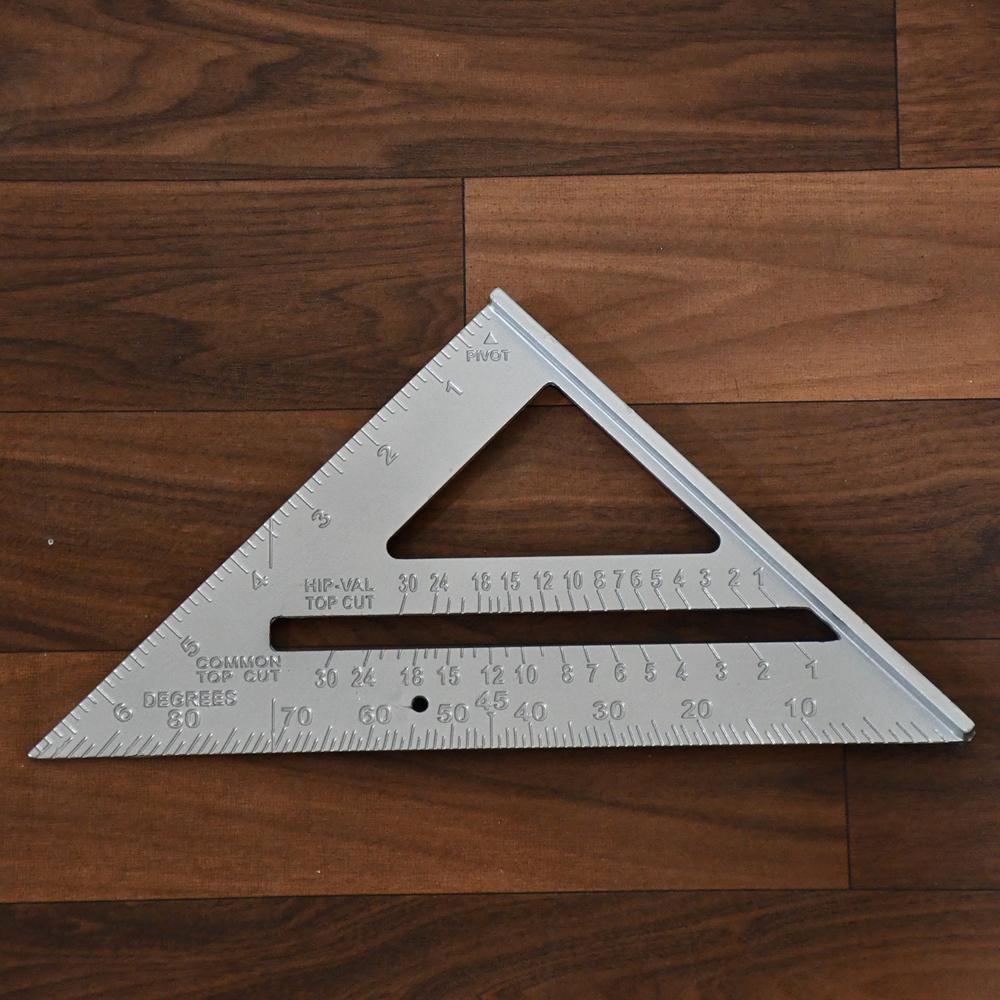 Double-Sided 45 Triangle Ruler  7-Inch Aluminum Alloy Rafter Square for Home Use