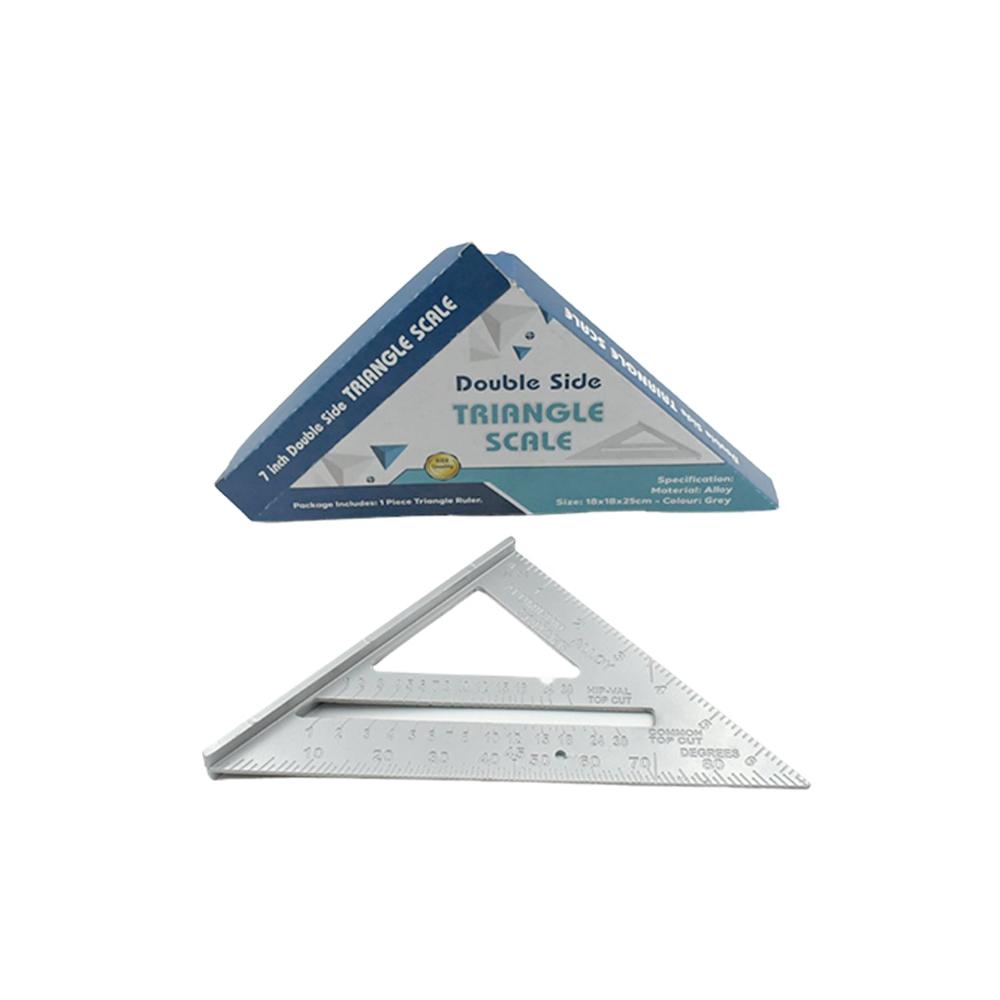 Double-Sided 45 Triangle Ruler  7-Inch Aluminum Alloy Rafter Square for Home Use