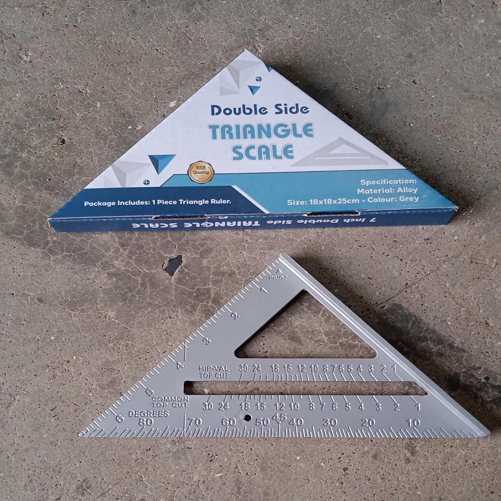 Double-Sided 45 Triangle Ruler  7-Inch Aluminum Alloy Rafter Square for Home Use