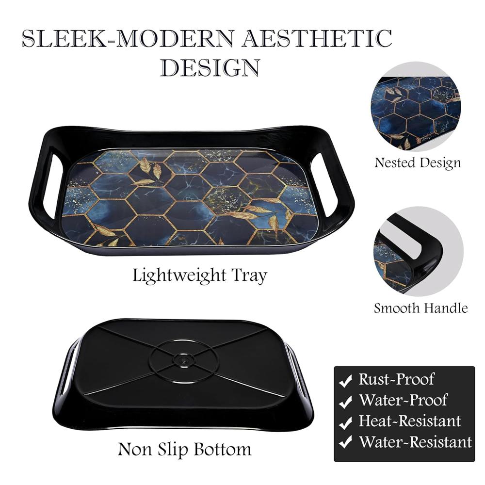Premium Plastic Serving Tray (3 Pc) - Color: Mix