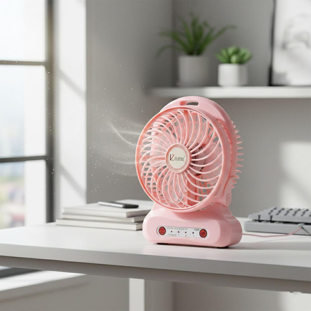 Portable Usb Rechargeable Desk Fan (1 Pc) - Color: Mix
