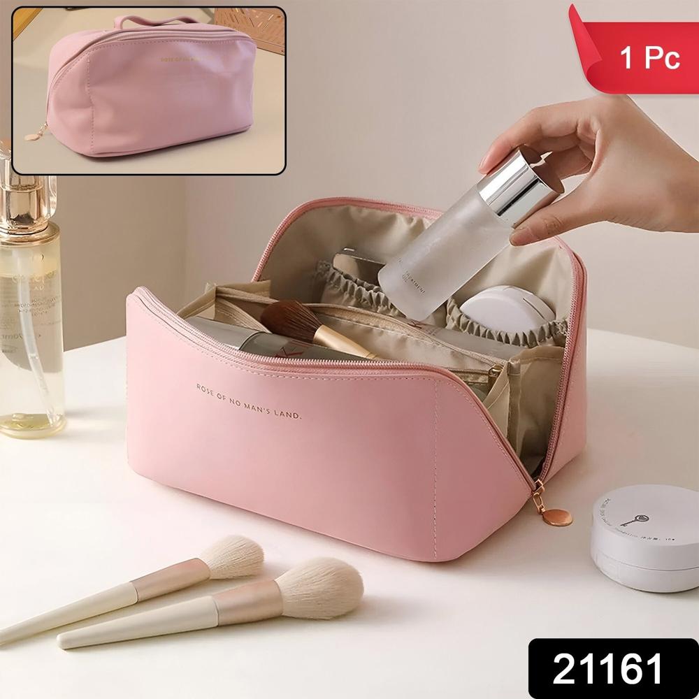 Portable Multi-Compartment Makeup & Toiletry Organizer Pouch (1 Pc) - Color: Mix