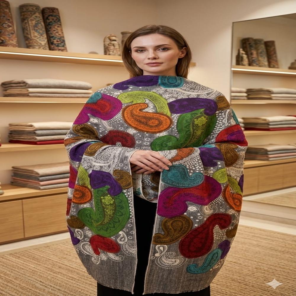 PURE WOOL JAMAWAR HAND PAINTED STOLE