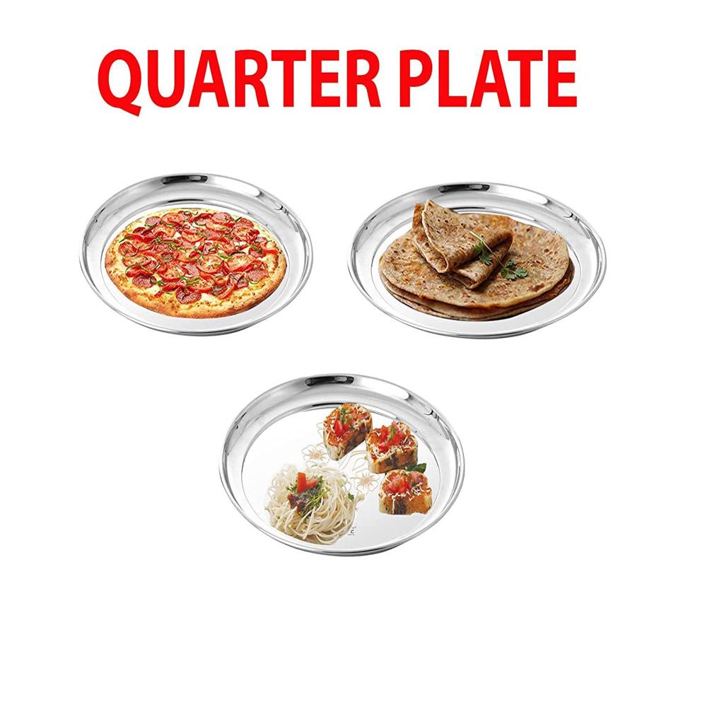 Mofna Stainless Steel Dinner Plate,9 No