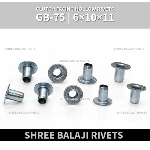 Gb-75 Long Clutch Facing Hollow Rivets - Compatible With: Truck