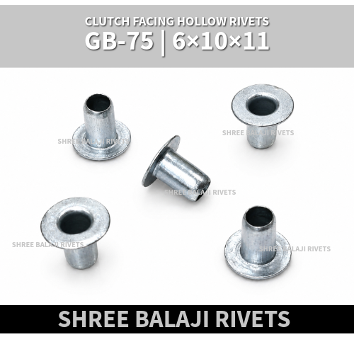 GB-75 LONG CLUTCH FACING HOLLOW RIVETS
