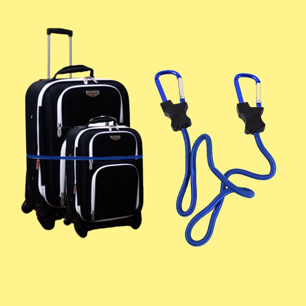 Carabiner Bungee Cord With Hook For Luggage & Bags (1 Pc / Mix Color)
