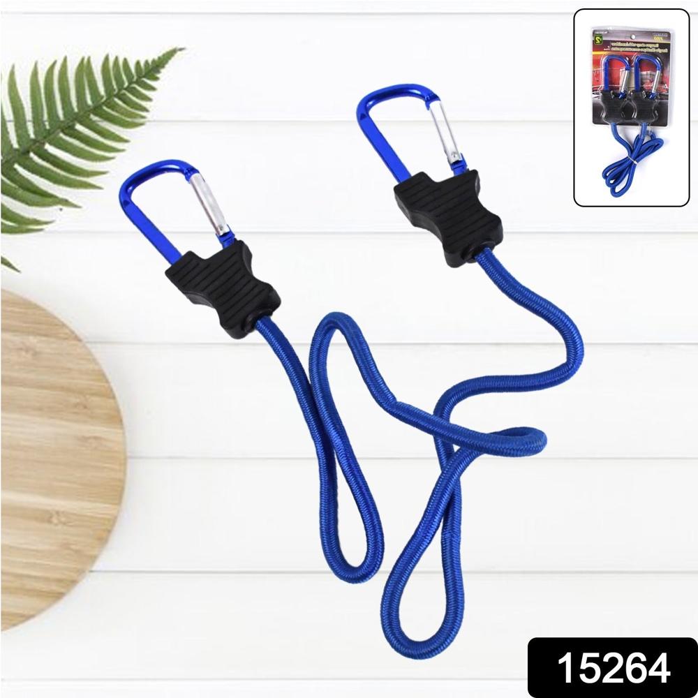 Carabiner Bungee Cord with Hook for Luggage & Bags (1 Pc / Mix Color)