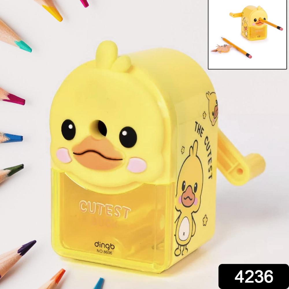 Plastic Cutest Duck Pencil Sharpener (1 Pc) - Color: Mix