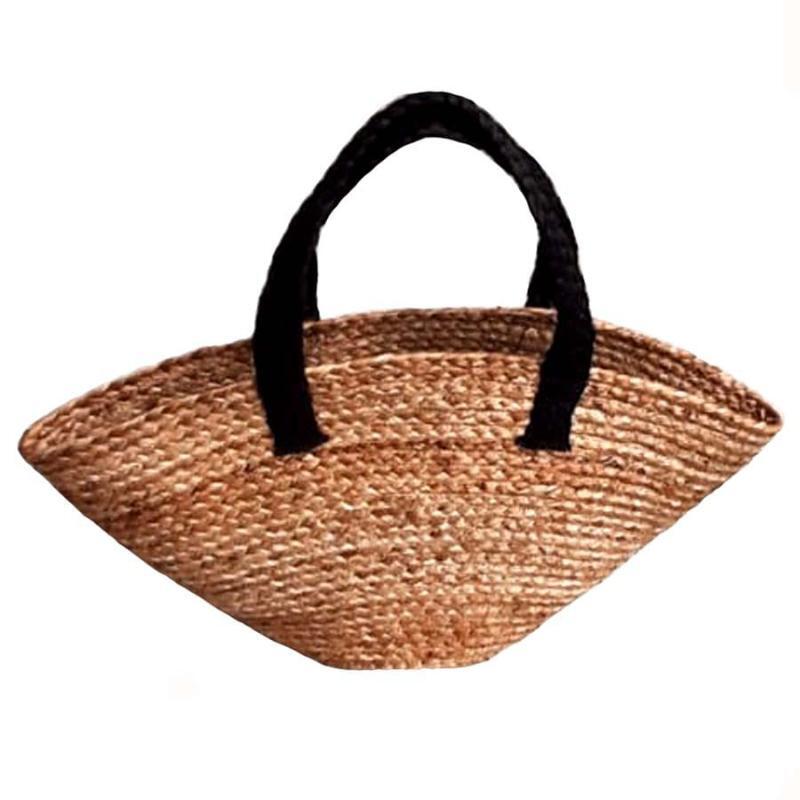 Straw Drawstring Bucket Bag