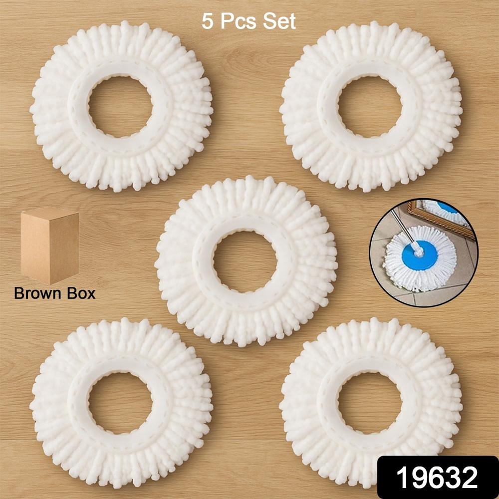 Microfiber Spin Mop Refill Head 360 Rotating Mop (5 Pc) - Color: Mix