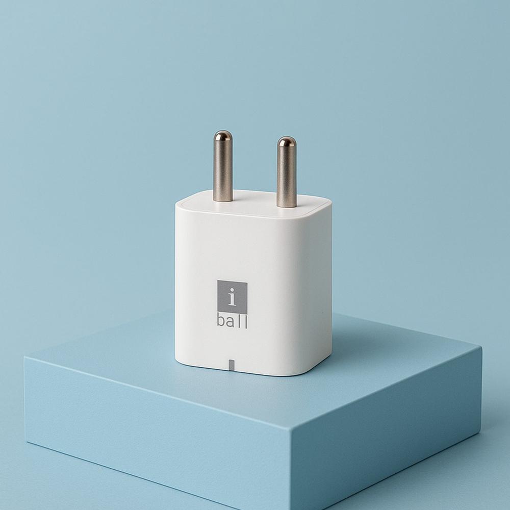 iBall Dual USB Wall Charger 5V/3.1A  High-Speed Dual Port Fast Charging (1 Pc)