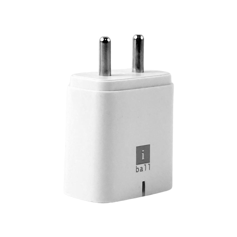 iBall Dual USB Wall Charger 5V/3.1A  High-Speed Dual Port Fast Charging (1 Pc)