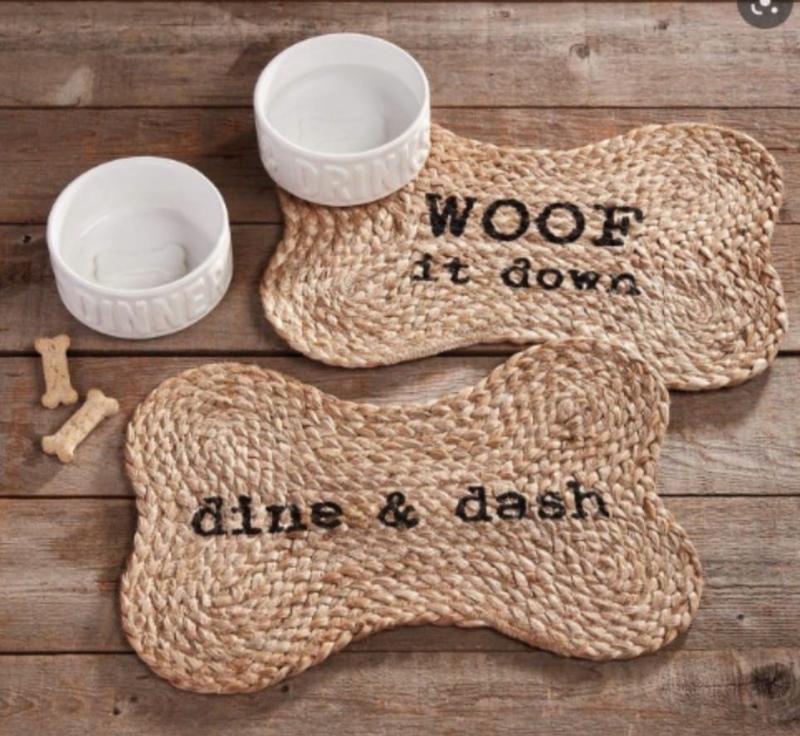 Mud Pie Jute Dog Bowl Mat