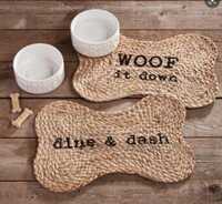Mud Pie Jute Dog Bowl Mat