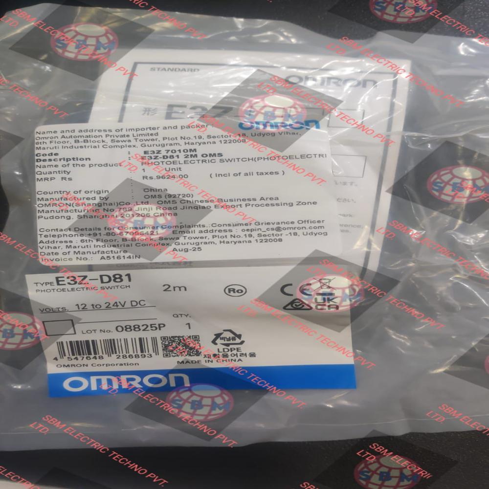 OMRON PHOTOELECTRIC SENSOR 12 TO 24VDC, E3Z-D81 2M