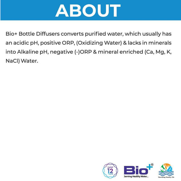   Bio+ Bottle Diffuser for Alkatonic,stainless steel & Glass AAA Bottles
