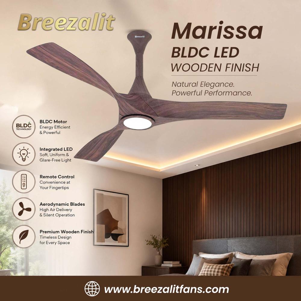 BREEZALITE MARISSA BLDC LED WOODEN CELLINGFAN