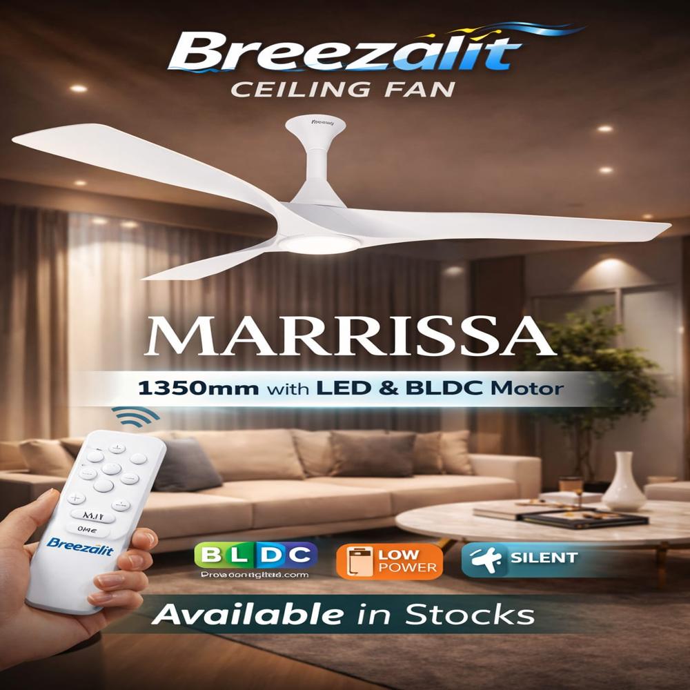 BREEZALITE MARISSA BLDC LED WOODEN CELLINGFAN