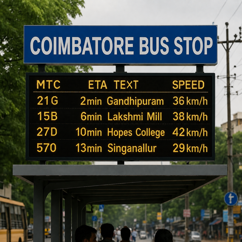 Smart Bus Display With Live Bus Data - Application: Advertisement