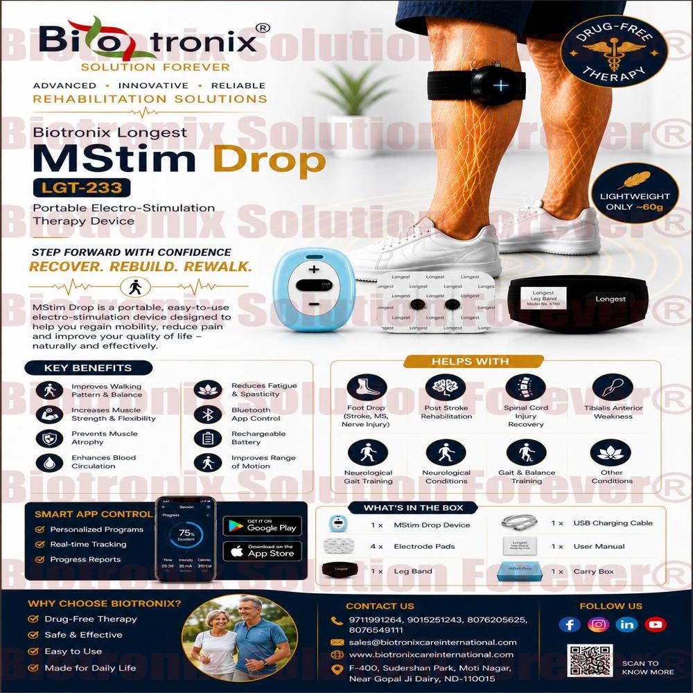 Electrical Muscle Stimulator for Foot Drop Physiotherapy Treatment