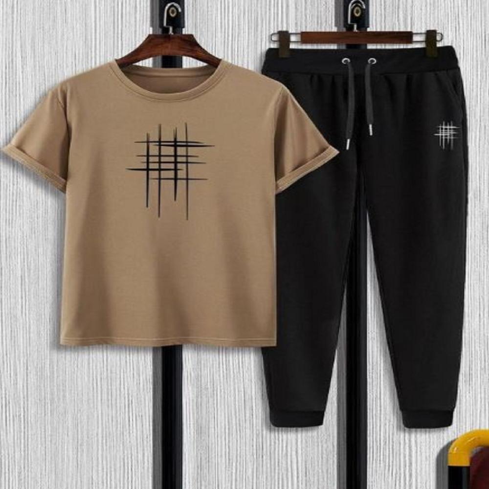 Half Sleeve T Shirt And Track Pant Set For Kids