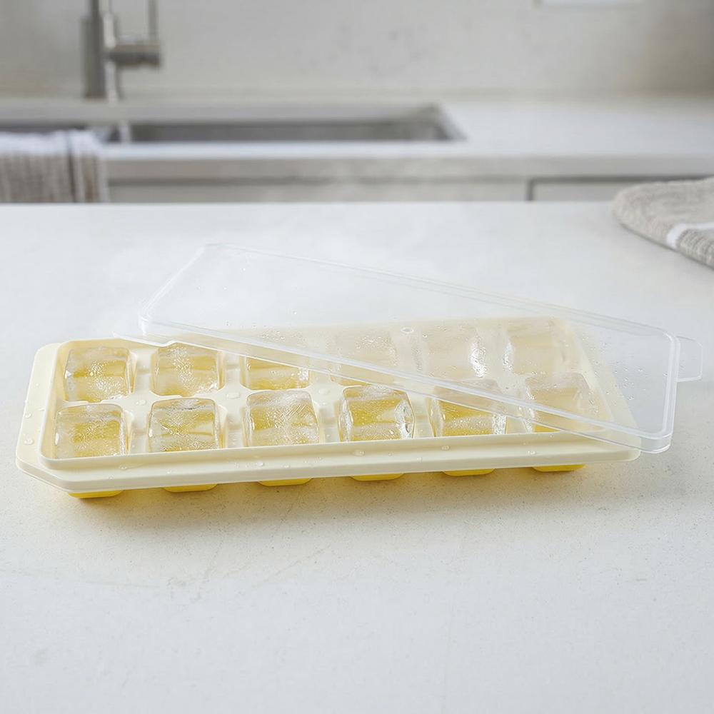 24 Grid Pop Up Ice Cube Tray Set With Lid (2 Pc Set) - Color: Mix