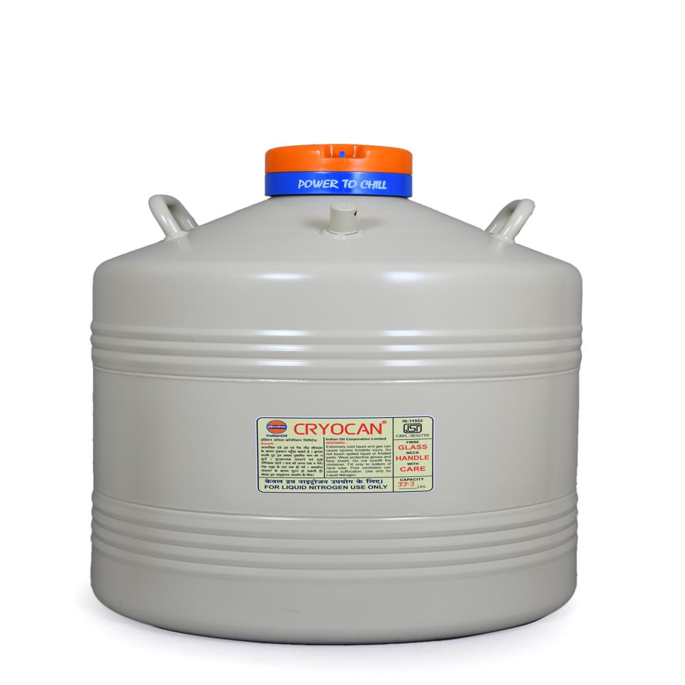 IOCL Cryocan (BA-35) 35L Liquid Nitrogen Container Cryogenic Dewar Tank for Laboratory, IVF, Veterinary & Industrial Use