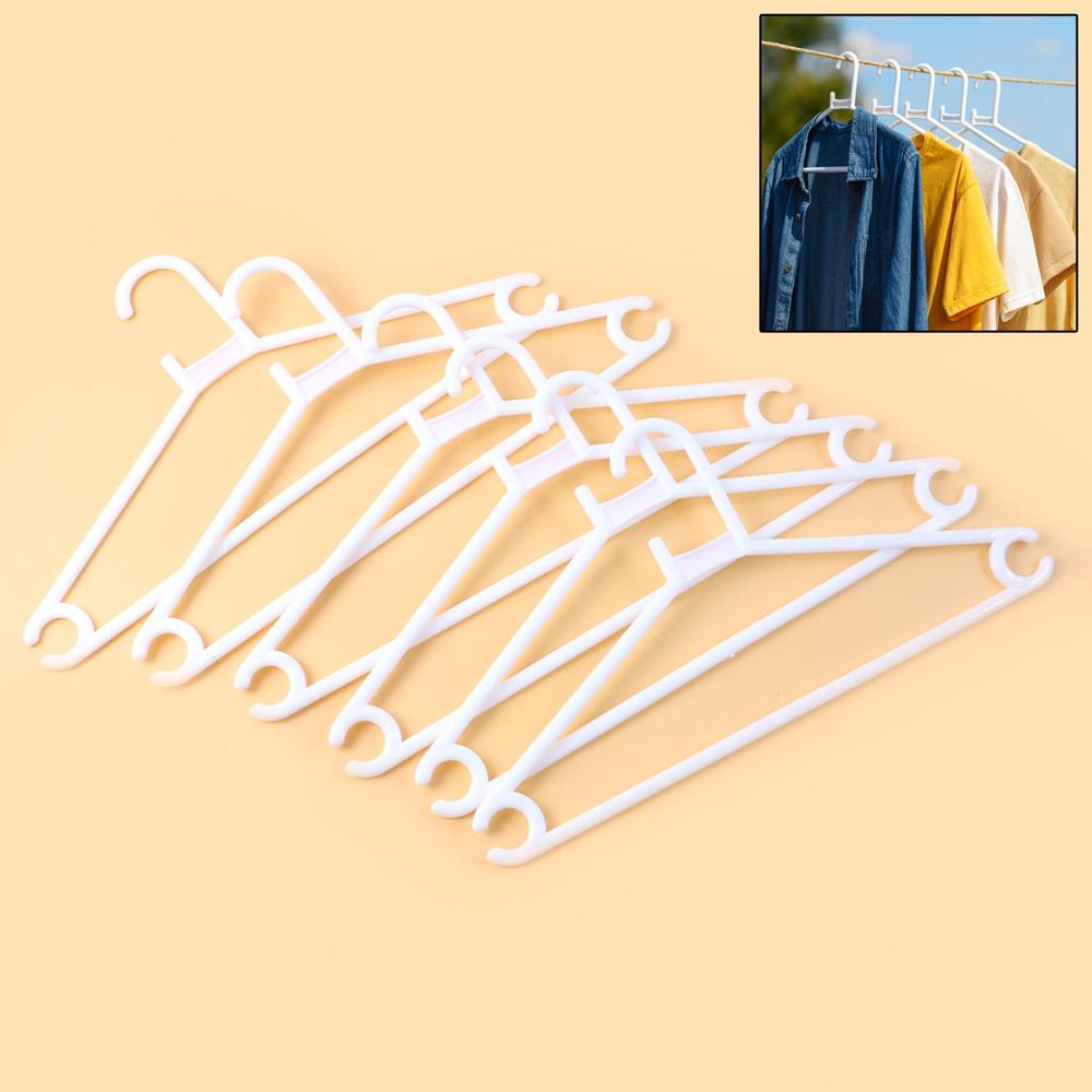 Plastic Clothes Hangers Set Of 6 - Color: Mix