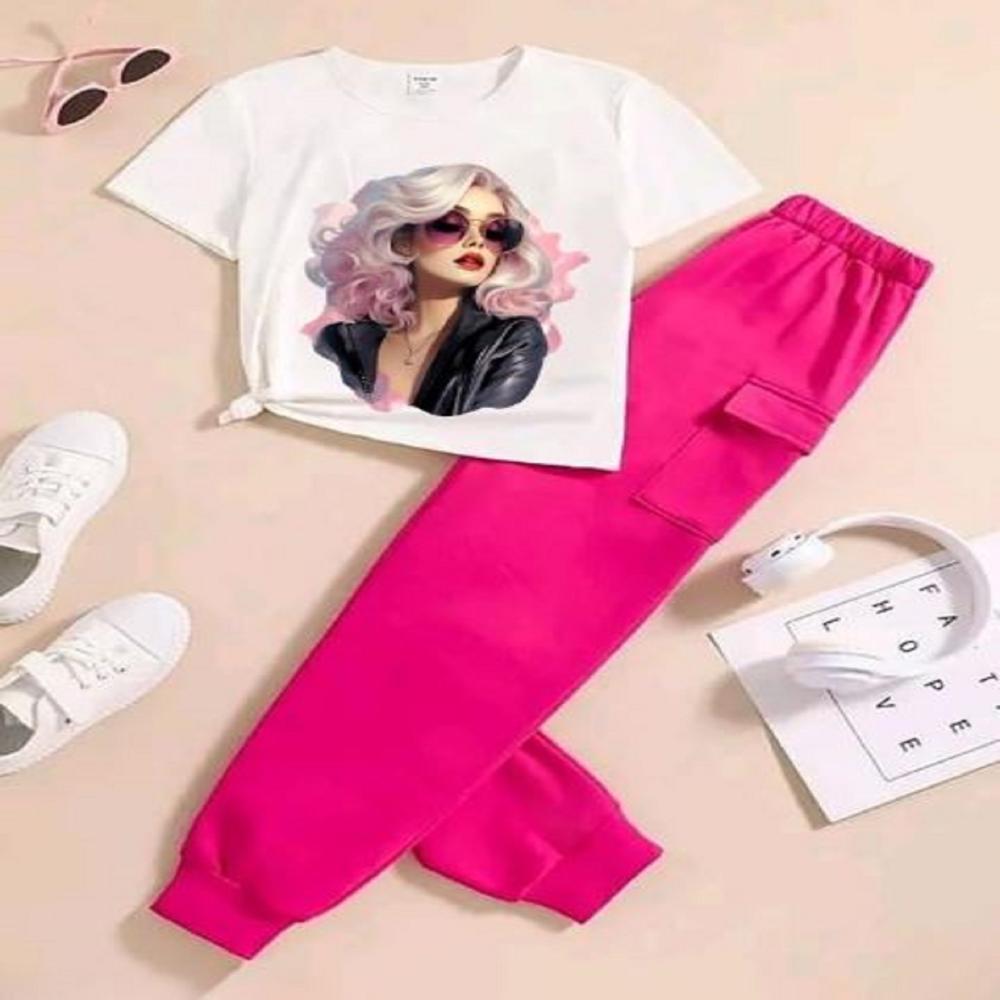 Half Sleeve Girls Jogger Set - Age Group: 1 To 15 Years