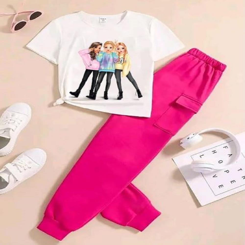 Half sleeve girls jogger set