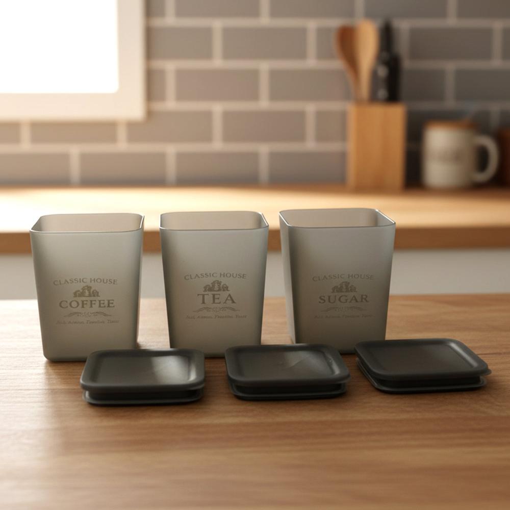 Plastic Kitchen Storage Container Set (3 Pc Set) - Color: Mix