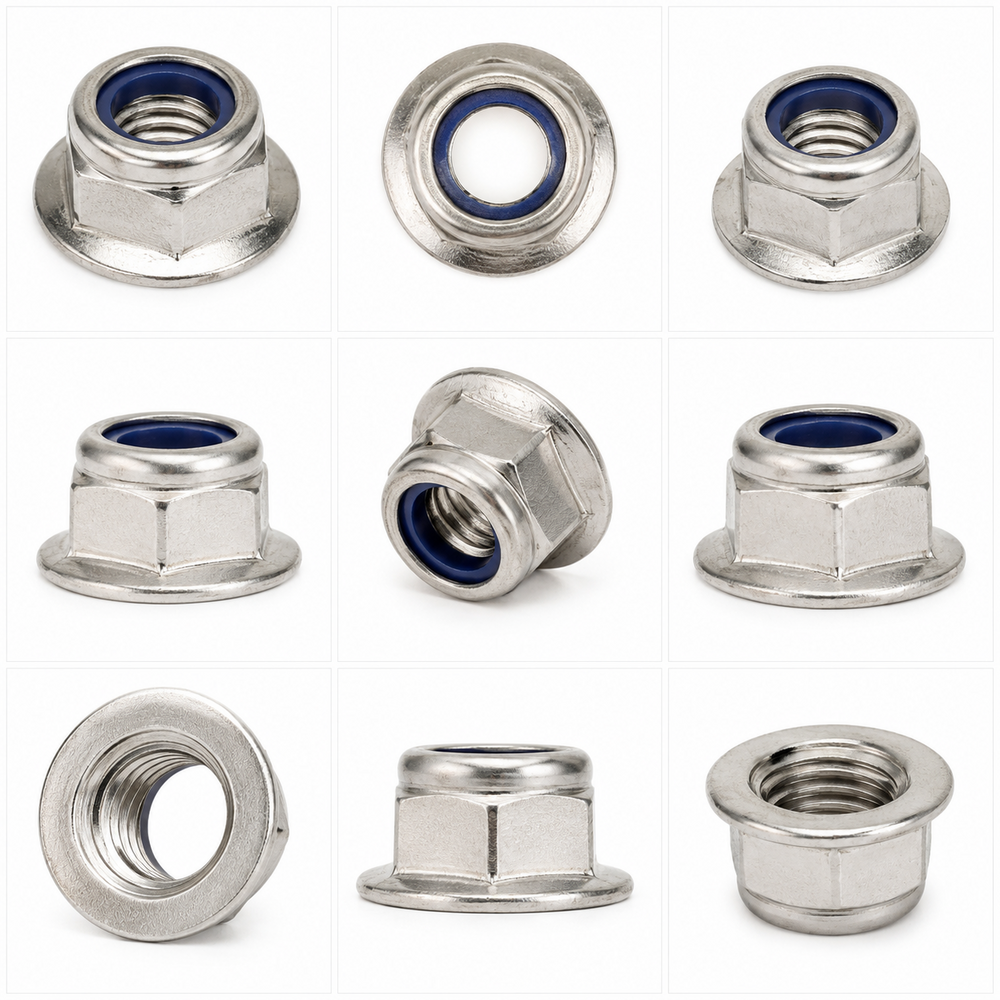 Flange Nylock Nut - Color: Grey / Silver